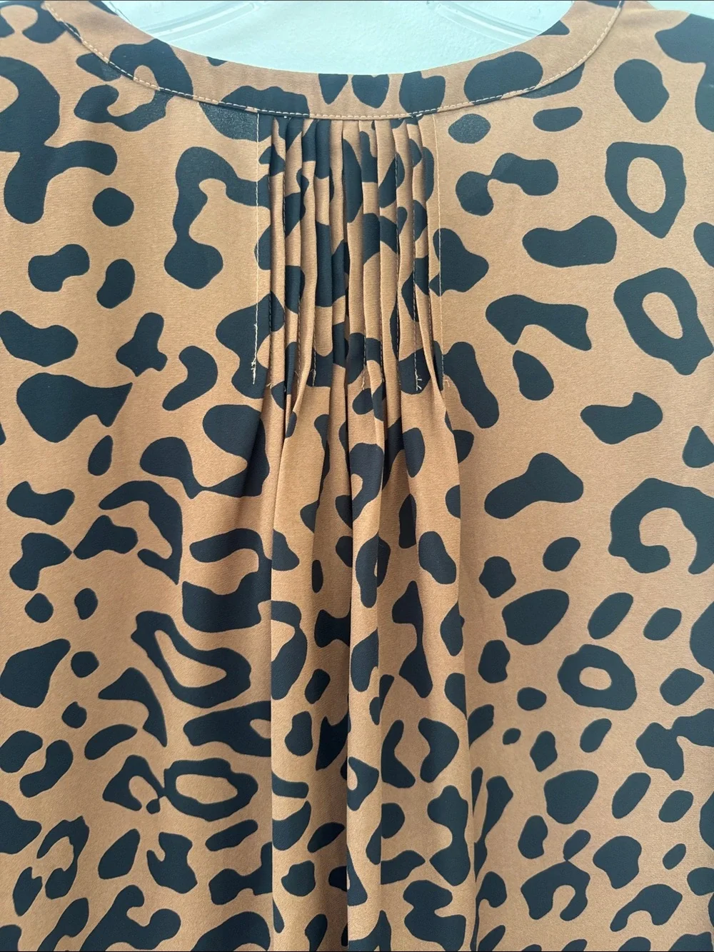 NYDJ Brown and Black Leopard Print Tunic Blouse